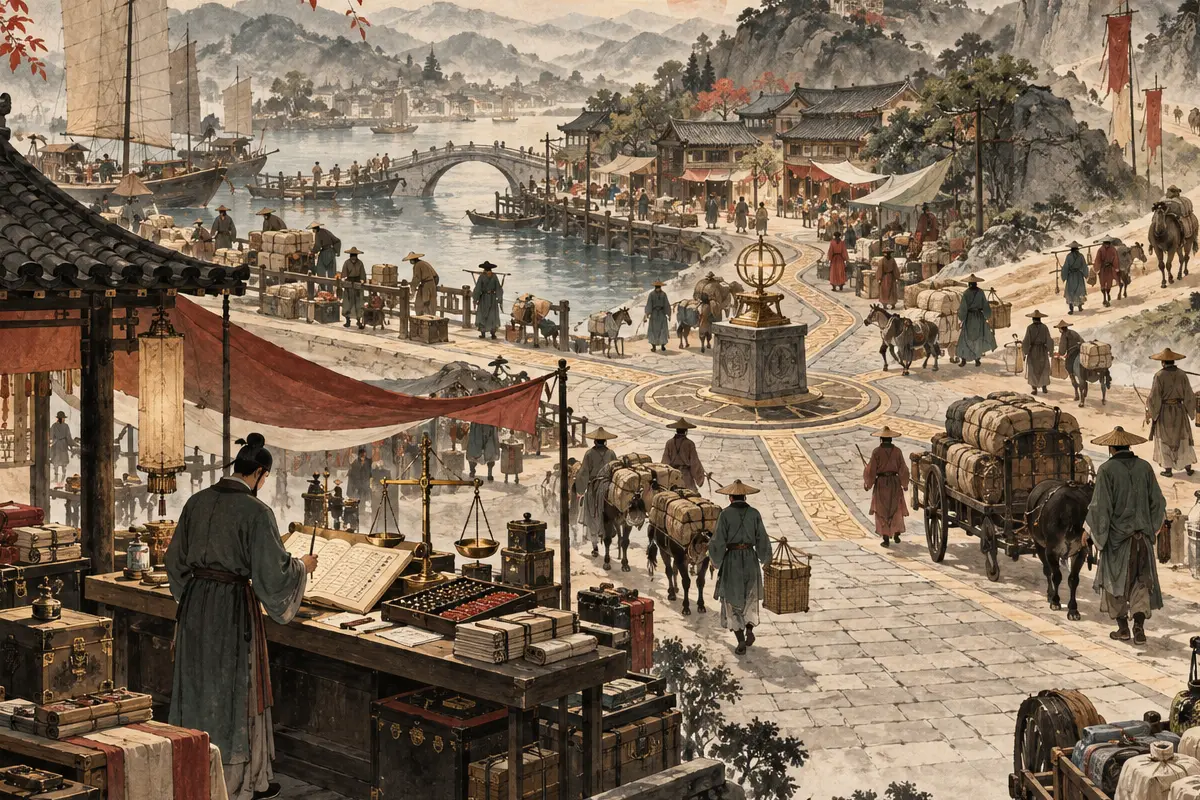 開放市集中的多條資源路徑匯聚再分流,表現偏財的機會感與長期邊界